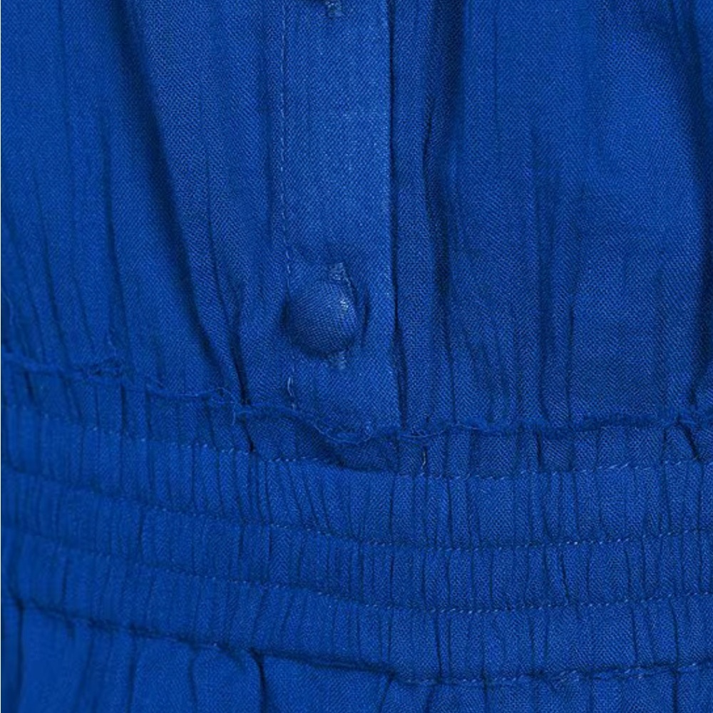 Chelsea & Violet Cassia Guaze Square Neck Ruffle Hem Romper, Blue, SMALL NWT - Picture 3 of 5